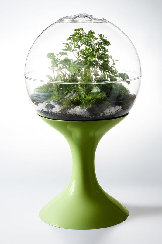 Complete Habitat Pairing: Atomic Green terrarium surface specimen